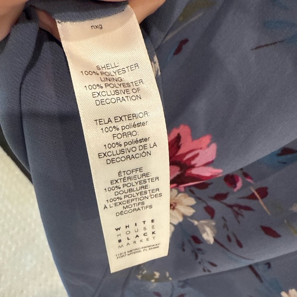 White House Black Market Floral Bell Sleeve Blouse Size 12 - Picture 6 of 6